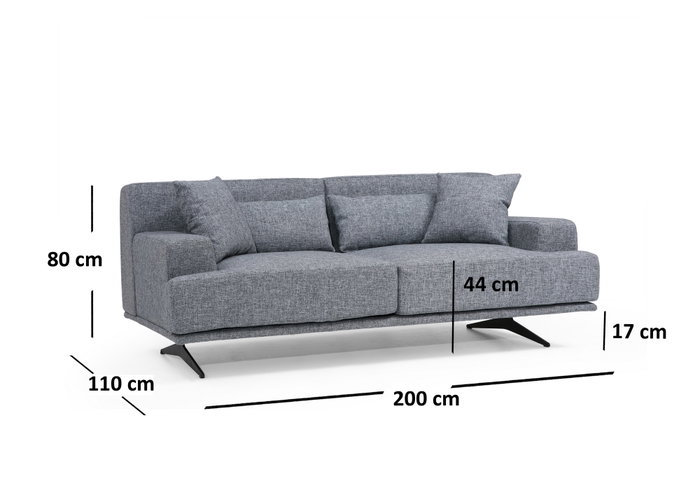 Atelier Del Sofa Bentley Sofá de 2 plazas Gris